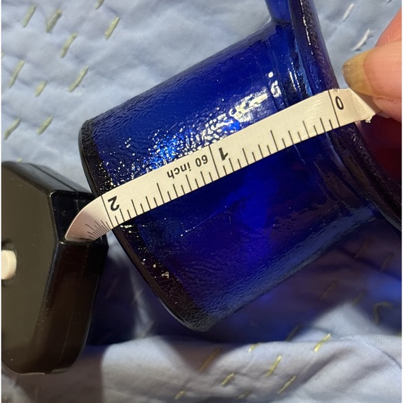 Vintage 1950's Cobalt Blue Glass Top Hat Ashtray Tobacco Toothpick MCM - Picture 6 of 8